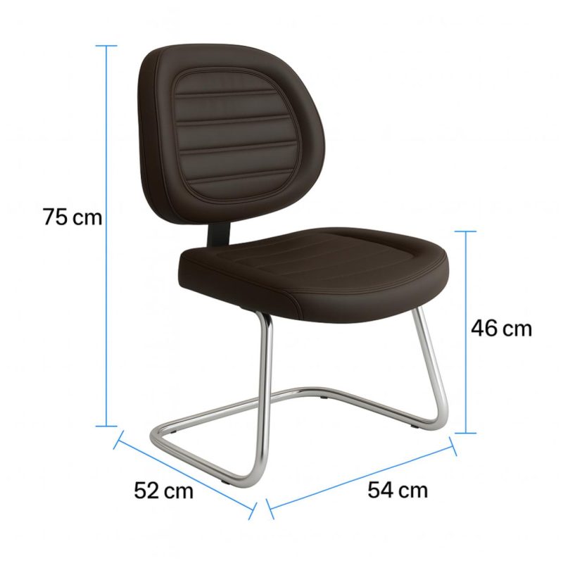 Cadeira Executiva COSTURADA Base em “S” Cromada – 31016 Master Móveis para Escritório Cadeiras Fixas 6