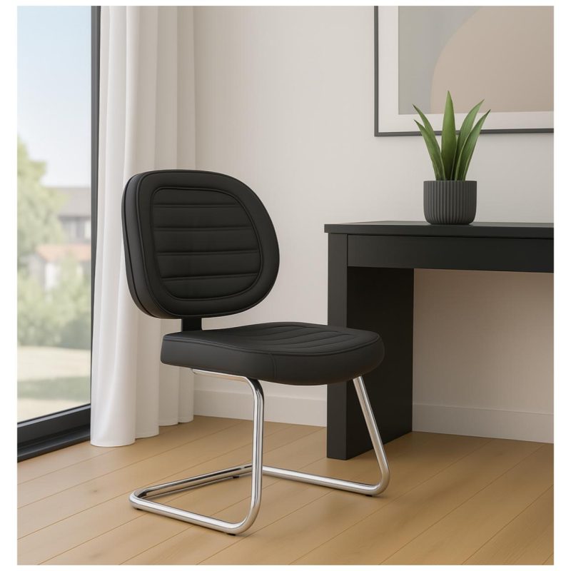 Cadeira Executiva COSTURADA Base em “S” Cromada – 31016 Master Móveis para Escritório Cadeiras Fixas 9