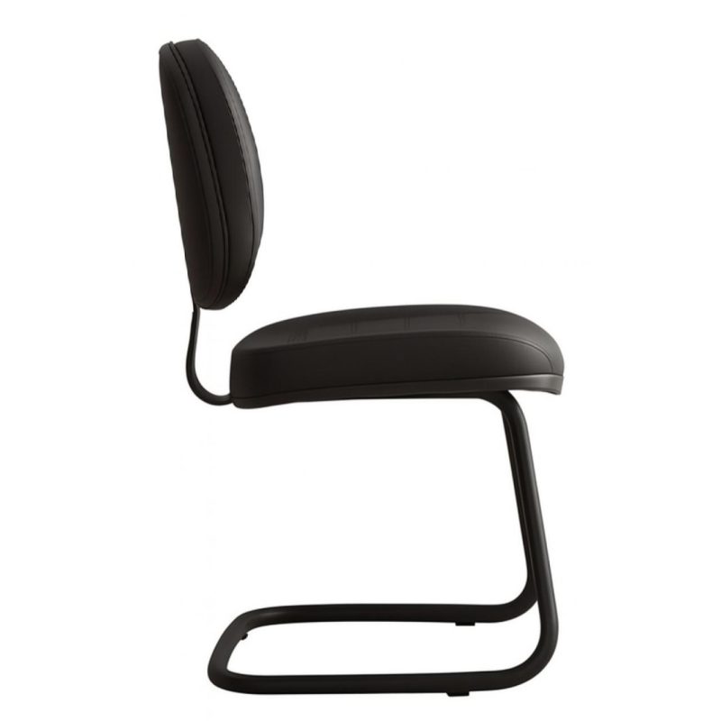 Cadeira Executiva Costurada Base em “S” PRETA – Corino Preto – 31014 Master Móveis para Escritório Cadeiras Fixas 4