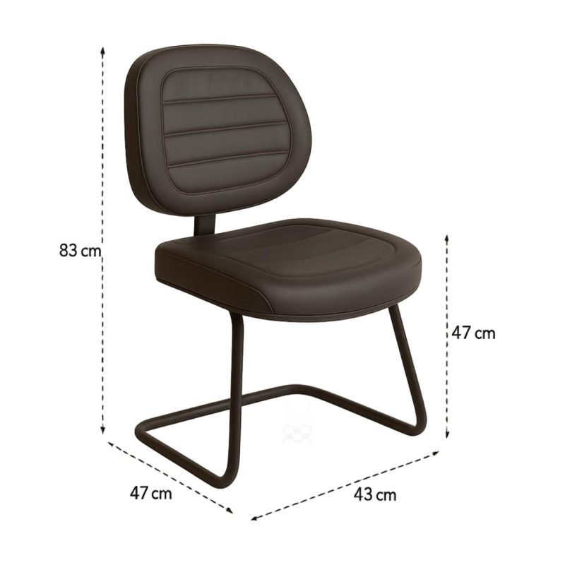 Cadeira Executiva Costurada Base em “S” PRETA – Corino Preto – 31014 Master Móveis para Escritório Cadeiras Fixas 7