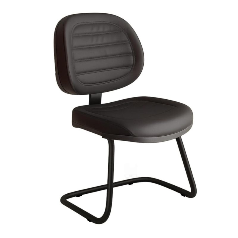 Cadeira Executiva Costurada Base em “S” PRETA – Corino Preto – 31014 Master Móveis para Escritório Cadeiras Fixas 2
