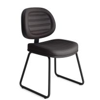 Cadeira Executiva Costurada Base Trapézio - Corino Preto - 31031