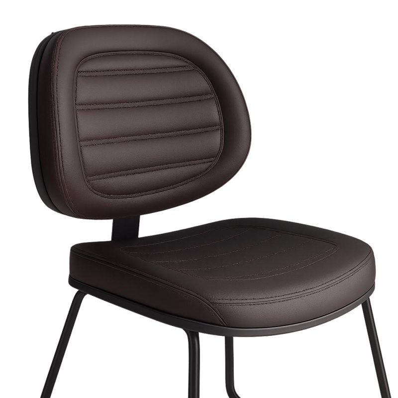 Cadeira Executiva Costurada Base Trapézio – Corino Preto – 31031 Master Móveis para Escritório Cadeiras Fixas 5