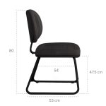 Cadeira Executiva Costurada Base Trapézio – Corino Preto – 31031 Master Móveis para Escritório Cadeiras Fixas 13