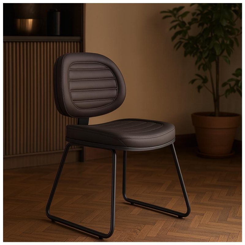 Cadeira Executiva Costurada Base Trapézio – Corino Preto – 31031 Master Móveis para Escritório Cadeiras Fixas 8