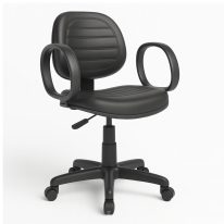 Cadeira Executiva COSTURADA Giratória com Braço Corsa - Corino Preto - 31004