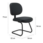 Cadeira Executiva LISA Base em “S” – Corino Preto – 31013 Master Móveis para Escritório Cadeiras Fixas 13