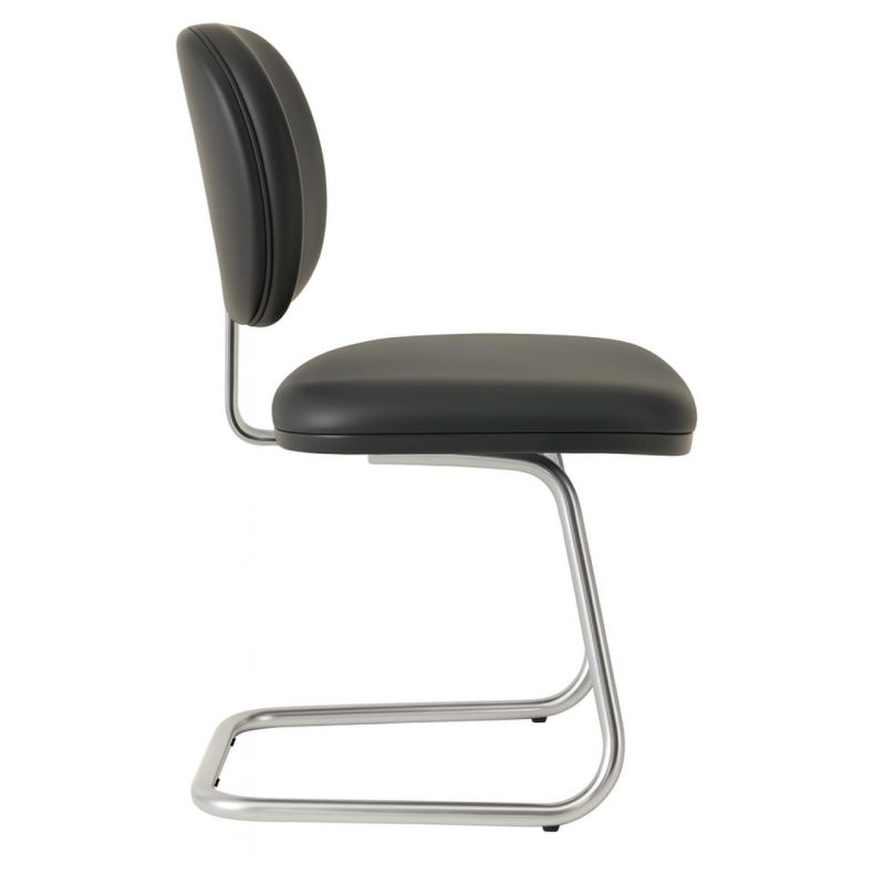 Cadeira Executiva LISA Base em “S” CROMADA – Corino Preto – 31015 Master Móveis para Escritório Cadeiras Fixas 4