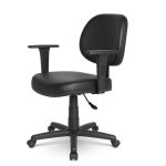 Cadeira Executiva LISA Giratória com Braços Reguláveis – Corino Preto – 31003 Master Móveis para Escritório Executiva 11