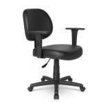 Cadeira Executiva LISA Giratória com Braços Reguláveis – Corino Preto – 31003 Master Móveis para Escritório Executiva 10