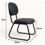 Cadeira Secretária Trapézio – Corino Preto – 31103 Master Móveis para Escritório Cadeiras Fixas 11