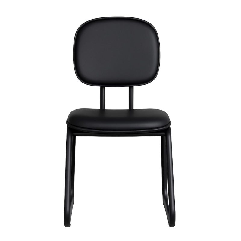 Cadeira Secretária Trapézio – Corino Preto – 31103 Master Móveis para Escritório Cadeiras Fixas 8