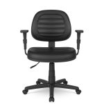 Cadeira Executiva COSTURADA Giratória com Braços Reguláveis – Corino Preto – 31005 Master Móveis para Escritório Executiva 11