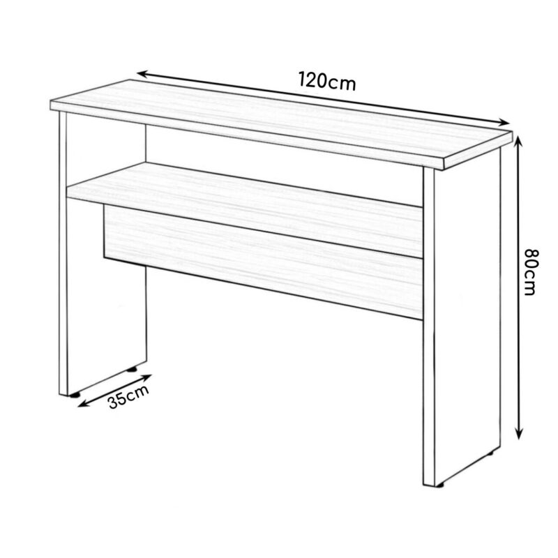 Aparador de Madeira 1,20×0,80×0,35cm – MARSALA/PRETO – 21437 Master Móveis para Escritório Linha 30 mm 3