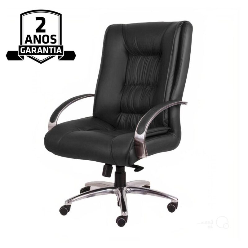Cadeira Presidente ULTRA Giratória Cromada – ENJOY – Cor Preto – 32961 Master Móveis para Escritório Presidente 5