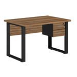 Mesa Escritório PÉ QUADRO – 1,20×0,60m – C/ Gavetas – NOGAL SEVILHA/PRETO – 24471 Master Móveis para Escritório Linha 40 mm 8