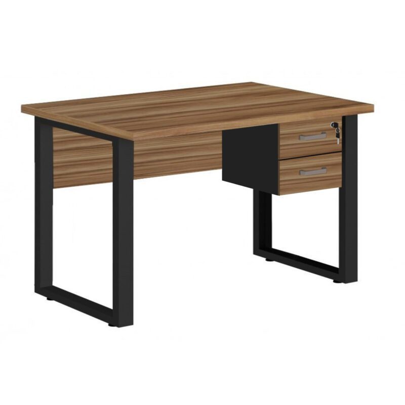 Mesa Escritório PÉ QUADRO – 1,20×0,60m – C/ Gavetas – NOGAL SEVILHA/PRETO – 24471 Master Móveis para Escritório Linha 40 mm 2