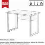 Mesa Escritório PÉ QUADRO – 1,20×0,60m – C/ Gavetas – NOGAL SEVILHA/PRETO – 24471 Master Móveis para Escritório Linha 40 mm 10