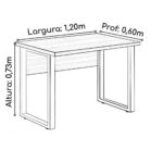 Mesa Escritório PÉ QUADRO – 1,20×0,60m – C/ Gavetas – NOGAL SEVILHA/PRETO – 24471 Master Móveis para Escritório Linha 40 mm 11