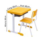 Kit Escolar Individual – (Mesa e Cadeira) – INFANTIL 03 a 06 Anos COR AMARELO – 41087 Master Móveis para Escritório Infantil 8