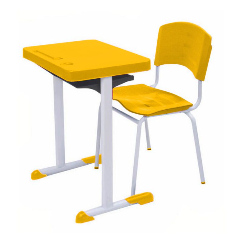 Kit Escolar Individual AMARELO – (Mesa e Cadeira) – ADULTO – – COR AMARELO – 40083 Master Móveis para Escritório Adulto 2