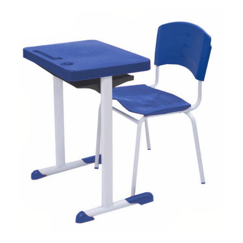 Kit Escolar Individual AZUL – (Mesa e Cadeira) – ADULTO – – COR AZUL – 40081 Master Móveis para Escritório Adulto 2