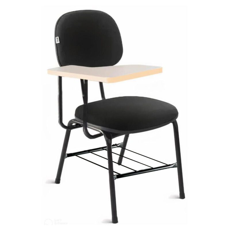 Carteira Universitária Secretária Estofada c/ Grade – Corino Preto – PMD – 32045 Master Móveis para Escritório Carteira Escolar 2