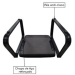 Cadeira Longarina 05 Lugares ESTOFADA – LYON – Cor Preto – 33123 Master Móveis para Escritório Longarinas 9