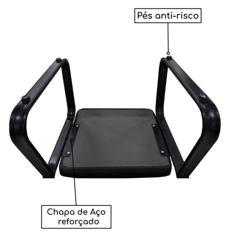 Cadeira Longarina 05 Lugares ESTOFADA – LYON – Cor Preto – 33123 Master Móveis para Escritório Longarinas 5