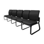 Cadeira Longarina 05 Lugares ESTOFADA – LYON – Cor Preto – 33123 Master Móveis para Escritório Longarinas 6