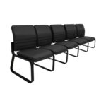 Cadeira Longarina 05 Lugares ESTOFADA – LYON – Cor Preto – 33123 Master Móveis para Escritório Longarinas 7