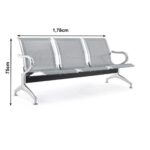 Longarina AEROPORTO com 03 Lugares – Cor Cromado 33108 Master Móveis para Escritório Longarinas 8