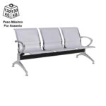 Longarina AEROPORTO com 03 Lugares – Cor Cromado 33108 Master Móveis para Escritório Longarinas 11