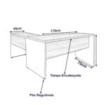 Mesa Escritório em L Mesa 1,70m + Mesa Auxiliar 02 Gavetas Nogal Sevilha / Preto 21479 Master Móveis para Escritório Linha 40 mm 8 Mesa Escritório em L Mesa 1,70m + Mesa Auxiliar 02 Gavetas Nogal Sevilha / Preto 21479 Master Móveis para Escritório Linha 40 mm 8