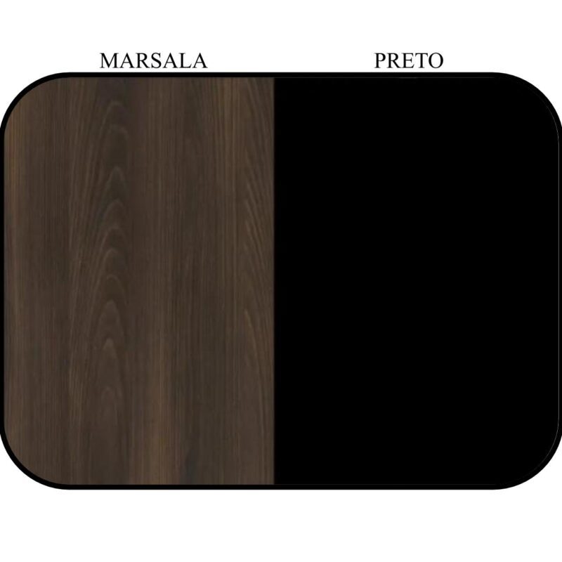 Mesa PRESIDENTE c/ Armário Pedestal – 1,82×1,80m MARSALA / PRETO – 23483 Master Móveis para Escritório Linha 30 mm 5