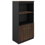 Armário Alto SEMI-ABERTO com 02 Portas – 1,60×0,80×0,45m MARSALA / PRETO – 51014 Master Móveis para Escritório Linha 30 mm 7