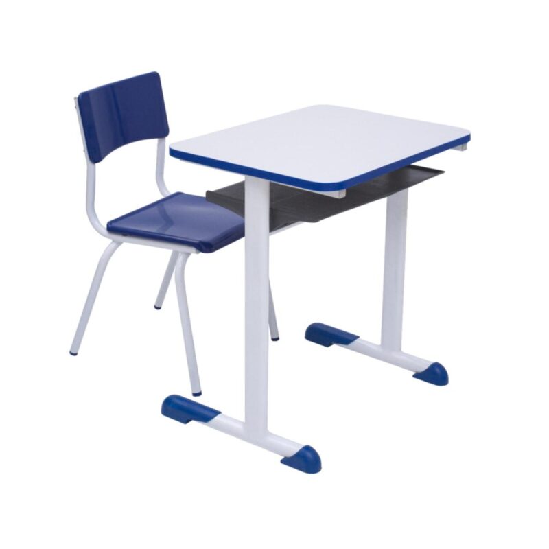 Kit Escolar Individual AZUL – (Mesa e Cadeira) – INFANTIL – MADEIRA – COR AZUL – 40085 Master Móveis para Escritório Infantil 2
