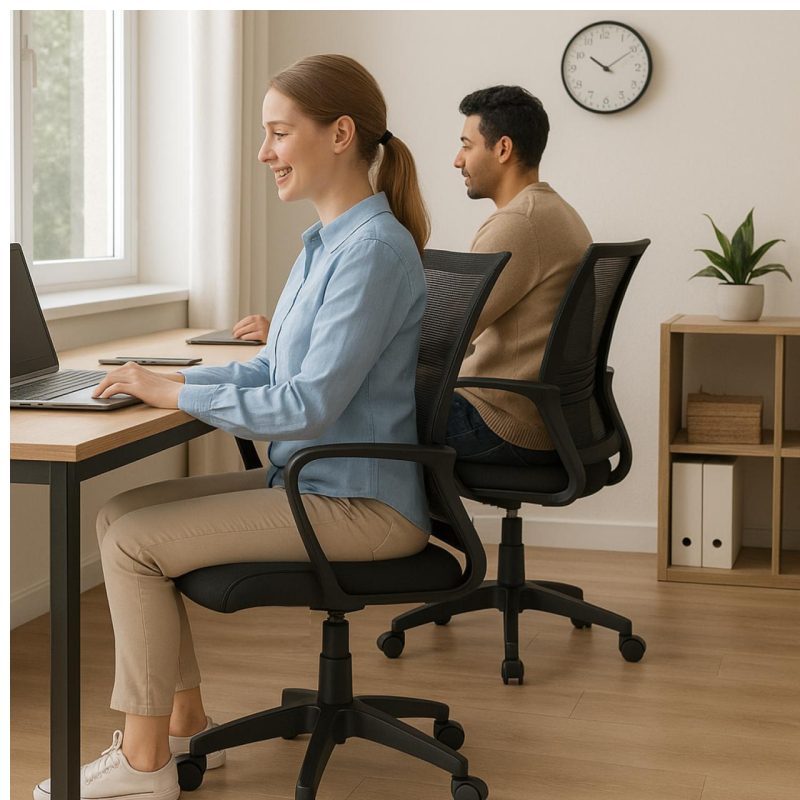 Cadeira de Escritório Diretor Tela MAYA c/ braço – Cor Preto – 34029 Master Móveis para Escritório Cadeira de Tela 8