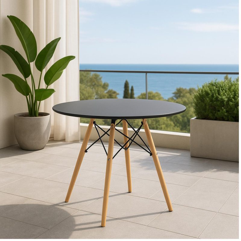 Mesa Residencial Redonda EIFFEL 0,90M – PRETO – 45112 Master Móveis para Escritório Linha Eiffel 4