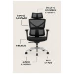 Cadeira de Escritório Presidente Tela TITAN – Cor Preto – 30067 Master Móveis para Escritório Cadeira de Tela 15