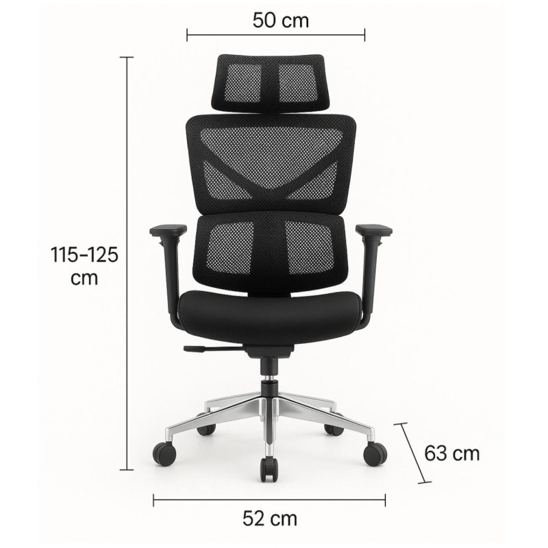 Cadeira de Escritório Presidente Tela TITAN – Cor Preto – 30067 Master Móveis para Escritório Cadeira de Tela 8