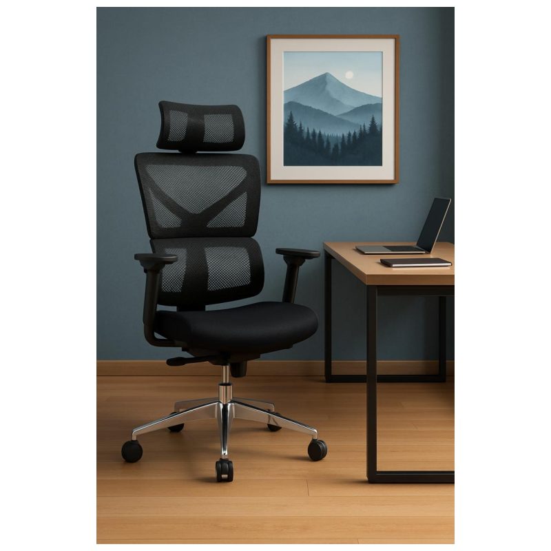 Cadeira de Escritório Presidente Tela TITAN – Cor Preto – 30067 Master Móveis para Escritório Cadeira de Tela 9