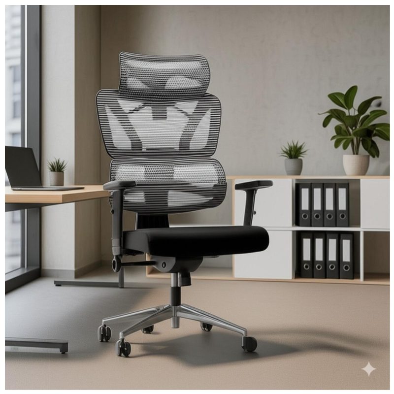 Cadeira de Escritório Presidente Tela ÉDON – Cor Preto – 30066 Master Móveis para Escritório Cadeira de Tela 9