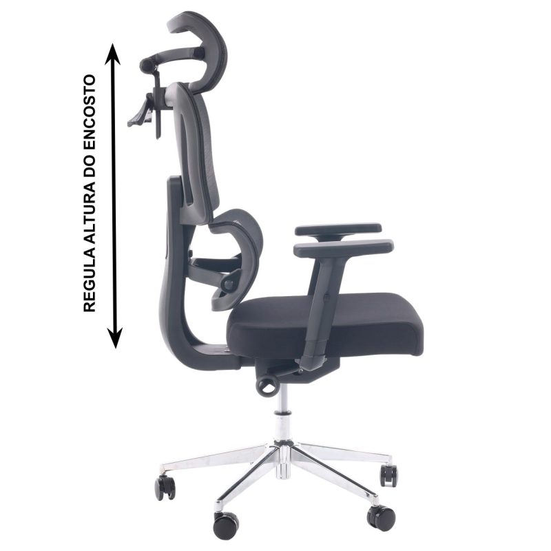 Cadeira de Escritório Presidente Tela ÉDON – Cor Preto – 30066 Master Móveis para Escritório Cadeira de Tela 5