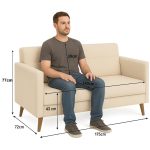 Poltrona para Escritório ROMA 03 Lugar – Corino – Cor NUDE – 60072 Master Móveis para Escritório Sofá Escritório 14