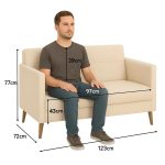 Poltrona para Escritório ROMA 02 Lugar – Corino – Cor NUDE – 60071 Master Móveis para Escritório Sofá Escritório 12