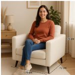 Poltrona para Escritório ROMA 01 Lugar – Corino – Cor NUDE – 60070 Master Móveis para Escritório Sofá Escritório 13