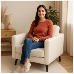 Poltrona para Escritório ROMA 01 Lugar – Corino – Cor NUDE – 60070 Master Móveis para Escritório Sofá Escritório 12