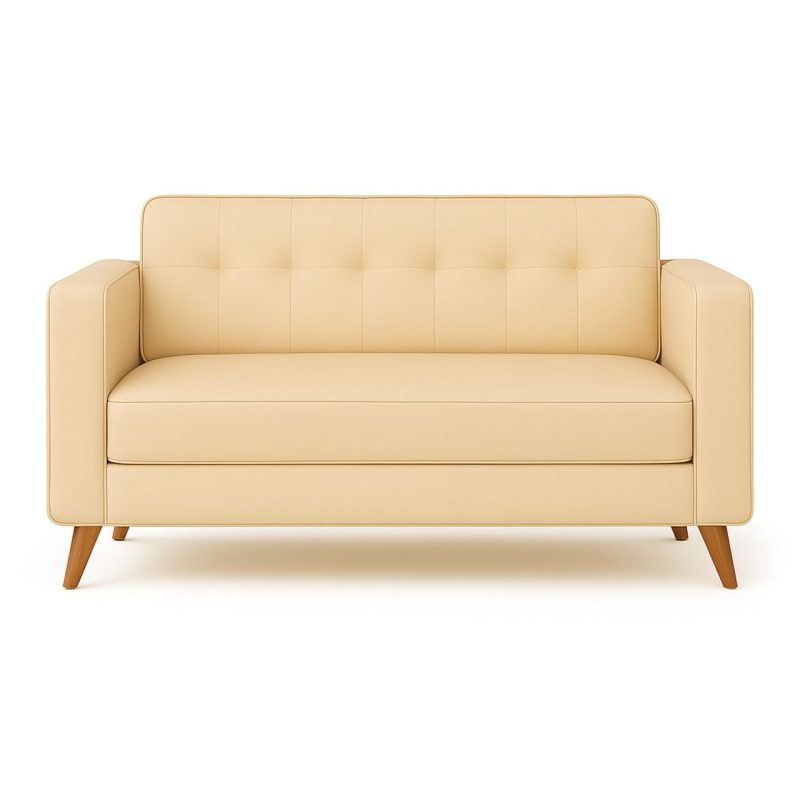 Poltrona para Escritório ROMA 02 Lugar – Corino – Cor AREIA – 60062 Master Móveis para Escritório Sofá Roma Areia 3