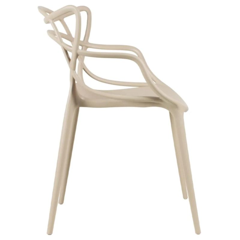 Cadeira Interlocutor ALLEGRA para Escritório ou Jantar – Polipropileno – Cor AREIA – 48009 Master Móveis para Escritório Cadeira Fixa Plástica 3